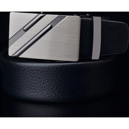 Mens Leather Ratchet Belt With Elegant Automatic Buckle Genuine Leather Belts For Men
