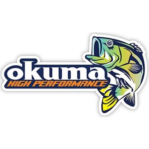 OKUMA Sticker Decal Fishing Boat Rod Vinyl Bumper Truck Car Sea Bass Funny Car Stickers Auto Decals,13cm*7cm