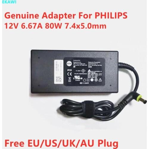 Genuine MDS-080AAS12 A 12V 6.67A 80W 7.4x5.0mm AC Adapter For PHILIPS DORMA 200 500 CAX500T12 DreamStation Power Supply Charger
