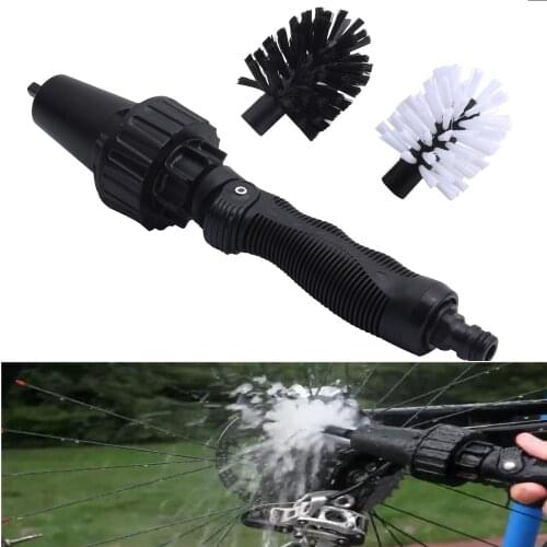 Car Motorcycle Bicycle Wheel Tire Rim Scrub Water-driven Rotating Cleaning Scrub Car Handle Washing Scrub Clean Tools
