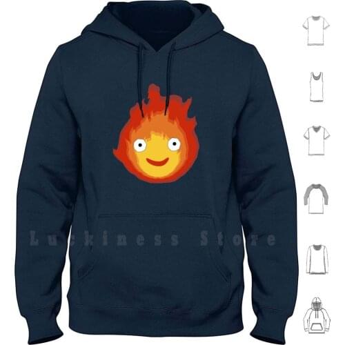 Calcifer Happy - Version 2 hoodies long sleeve Calcifer Miyazaki Ghibli Studio Ghibli Hayao Miyazaki Hayao Howl Howls