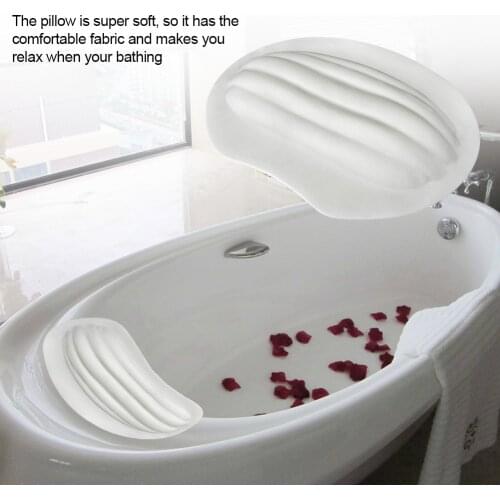 TPR Spa Non-Slip Cushioned Bath Tub Spa Pillow Bathtub Head Rest Pillow With Suction Cups For Neck And Back Bathroom classical
