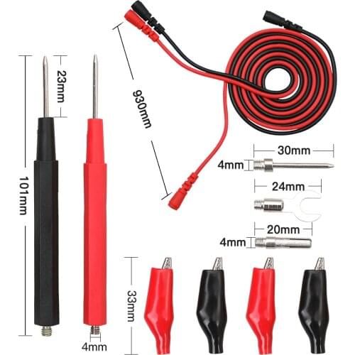 Vastar Multimeter Probe Test Leads Pin for Digital Multimeter Needle Tip Multi Meter Tester Lead Probe Wire Pen Cable 20A 1000V
