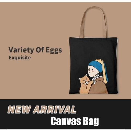 2021 Summer New Womens Canvas Bag World Famous Painting Lolita Preppy Style Cotton Linen Fashion Shopping Bag Large Capacity
