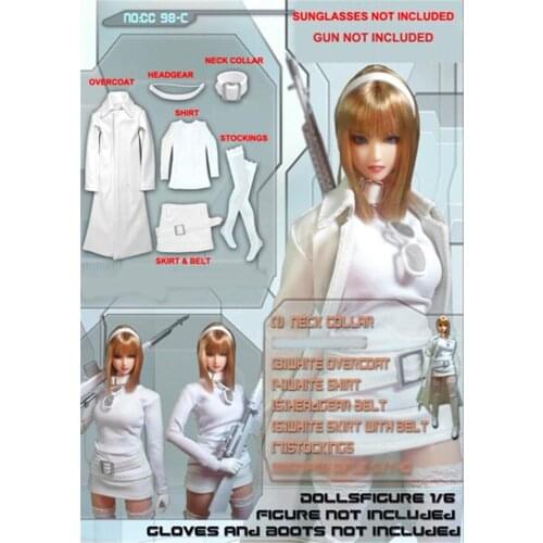 1/6 Scale Femal white leather Suit
