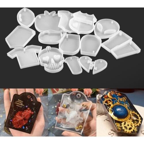 1pcs Skull Alien Cup Heart Clothes Shield Key Chain Epoxy Resin Mould Pendant Silicone Molds For DIY Jewelry Making Finding Tool