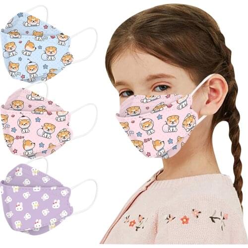 3-10 Years 10pc Kid Children Cartoon Mask For Child 4d Mouth Mask Breathable Protective Mouth Mask Baby Party Decoration