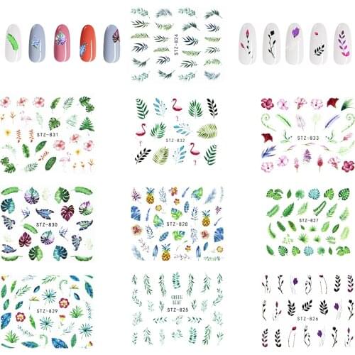 10 Kinds/lot Nail Decal Nail Stickers Set Water Transfer Sticker Spring Theme Flowers DIY Nail Art Decorarion Decals