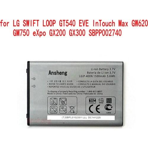 100% NEW Original LGIP-400N 1500mAh battery for LG SWIFT LOOP GT540 EVE InTouch Max GW620 GM750 eXpo GX200 GX300 SBPP002740