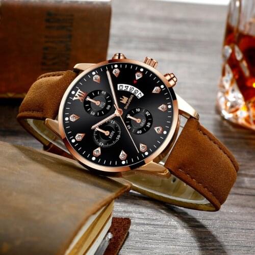 2021 Men Fashion Business Watch Dress Stainless Steel Band Analog Quartz Wristwatch Blue Glass Quartz Mens Watch Belt Watch