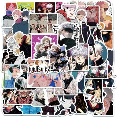 50Pcs B Anime Jujutsu Kaisen Sticker Sorcery Fight Stickers Waterproof Decals Skateboard Sticker For Laptop Suitcase