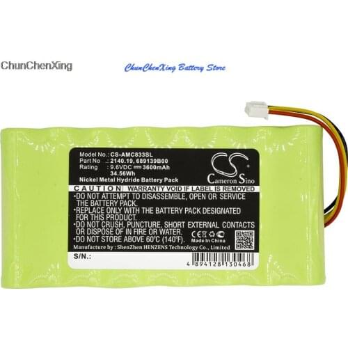 Cameron Sino 3600mAh Battery 2140.19, 689139B00 for AMC 3945/3945-B, 8333, 8335, 8336,8435,CA6116,CA6550,CA6555,OX Oscilloscopes