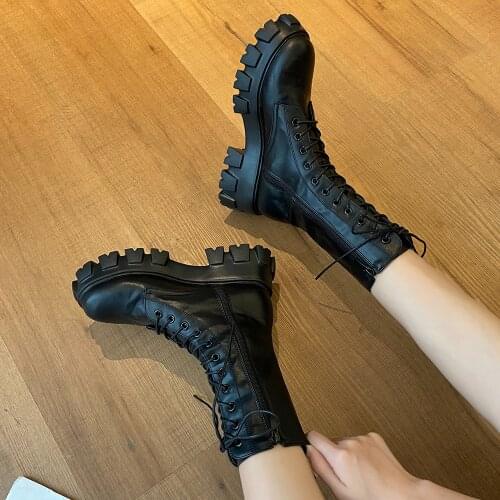 White Ankle Boots Flat Heel Booties Ladies Round Toe Brand Womens Shoes Winter Footwear Boots-women Lace Up Low Heels booties