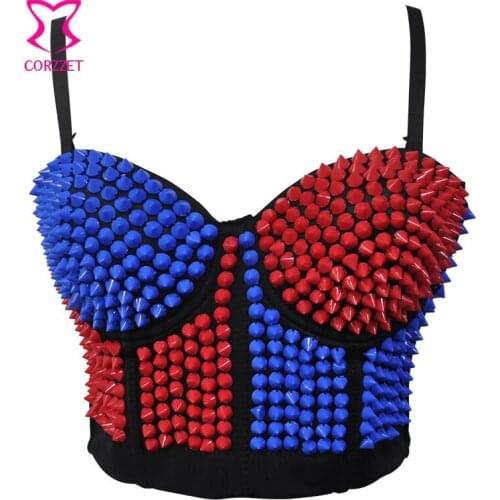 Burlesque Blue/Red Beading Sexy Bralett Sujetador Mujer Push Up Bra Crop Top Underwear Bras for Women Brassier Soutient Gorge