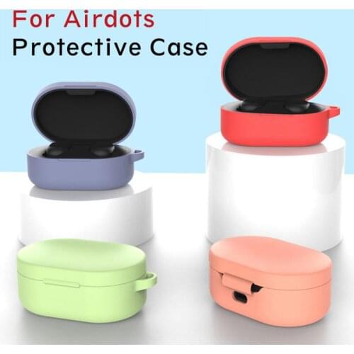 AirDots Headphone Case For Xiaomi Redmi Airdots TWS Headphone Cover Liquid Silicone Earphone Protector Cover with Hook