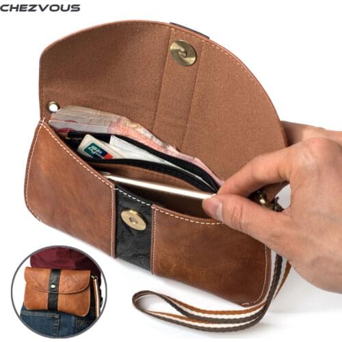 CHEZVOUS Belt Clip Leather Cases For iPhone 4 5 6 7 8 X Mobile Phone Bag Retro Phone Pouch For Apple iPhone 6 7 8 plus Universal
