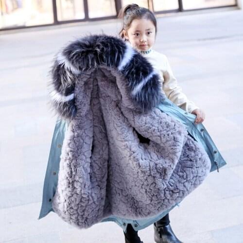 Cold Winter 2020 Removable Fur Liner -30degrees Gilrs Fur Coat Children Fox Fur Kids Jacket Warm Parkas Fur Boys Girls Jacket