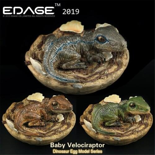 EDAGE Velociraptor Baby Egg Figure Dinosaur Toys Animal Collector Decoration Adults Gift