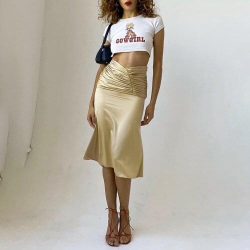 Fantoye 2021 New Ruched Skirt Women Solid High Waist Ruffles Straight Skirt Women Spring Elegant Streetwear Slim Party Outfits