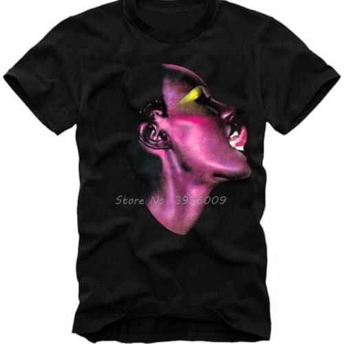 GRACE JONES Disco 70s 60s Studio 54 Clubbing Nightclub Rave Techno DJ T Shirt Men Cotton T Shirt Hip Hop Tees Tops Tshirt
