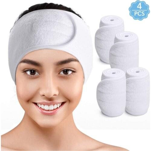 Cotton Hair Band for Sports, after Bath, Sauna And EASY MAKE-UP 4 pcs