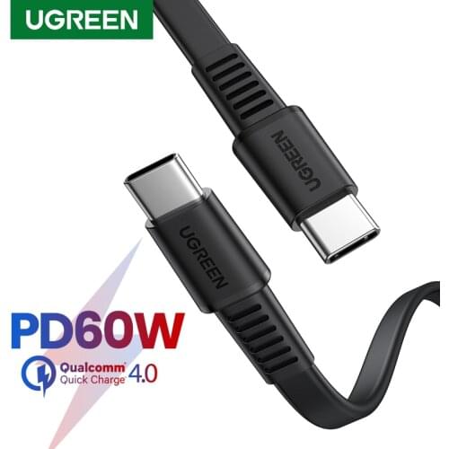 UGREEN USB C To USB Type C Cable USB C PD 60W Fast Charger Cord Type-C Cable For Xiaomi mi 10 Pro Samsung S20 Macbook PD Cable