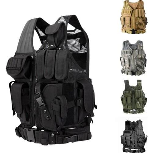 Camouflage Tactical Vest Mens Military Combat Armor Vest Adjustable CS Clothing Tactical Gear Airsoft Hunting Training Vest