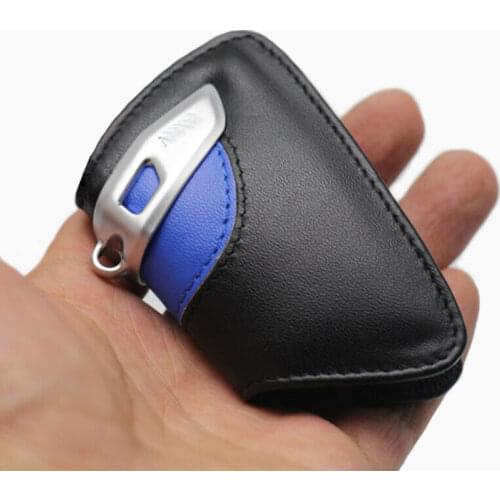 Leather For BMW 5 7 Series X3 X5 X6 Car Remote Key Fob Case Cover Bag 2020 Blue