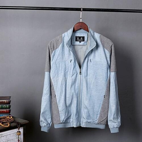 YuWaiJiaRen Mens Cotton Linen Jacket Summer Autumn Thin Zipper Fashion Casual Patchwork Color Mens Jacket and Coat M-5XL