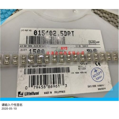 Original New 100% 015402.5DRT 1808 fuse with seat SMD 2.5A slow break