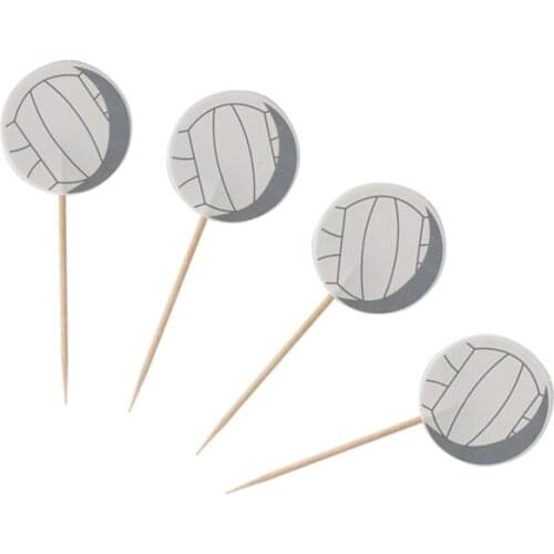 24pcs/lot Rugby Theme Decoration Cupcake Toppers Happy Birthday Party Boys Kids Favors Cake Picks Baby Shower Supplies