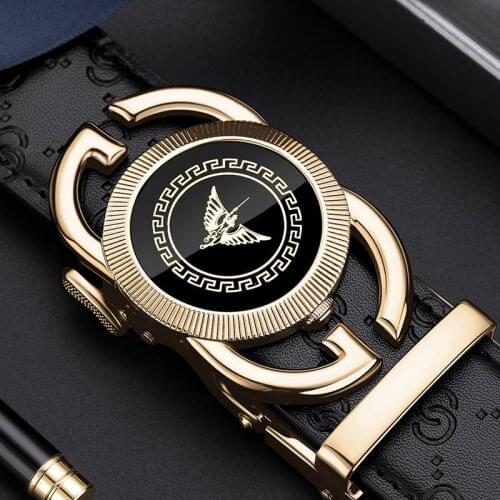 New mens belts 100% genuine cowhide automatic buckle youth fashion business Joker belts