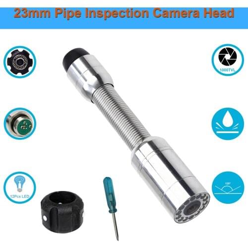 IP68 Waterproof 23mm Lens Pipeline Endoscope Camera Head Used For Pipe Inspection Camera System Repair Replacement