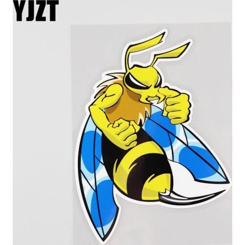YJZT 10.8CMX14.8CM Interesting Fierce Animals Bees Car Sticker Decal 13B-0114