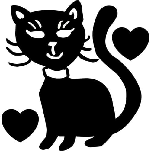 12.7*13CM Cat Heart Lover Pussy Cute Funny Decal Sticker Classic Creative Window Decoration Accessories C6-0800