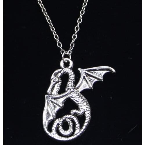 20pcs New Fashion Necklace 37x30mm dragon loong Pendants Short Long Women Men Colar Gift Jewelry Choker