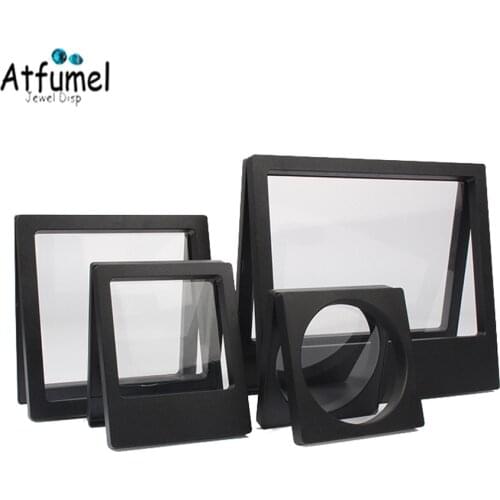 3D Album Floating Frame Earrings Jewelry Packaging Box PET Coin Key Display Stand Ring Diamond Case Gemstone Display Gift Box