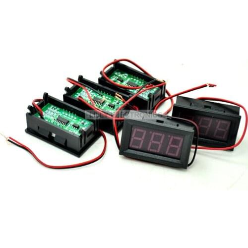 5pcs 2 Wire 4.5-30V Potting LED Digital Display Panel Voltmeter 3 Bit Blue