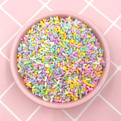 50g Short Cylindrical Polymer Hot Clay Sprinkles Fake Cake Decoration DIY Crafts Tiny Plastic Klei Accessories