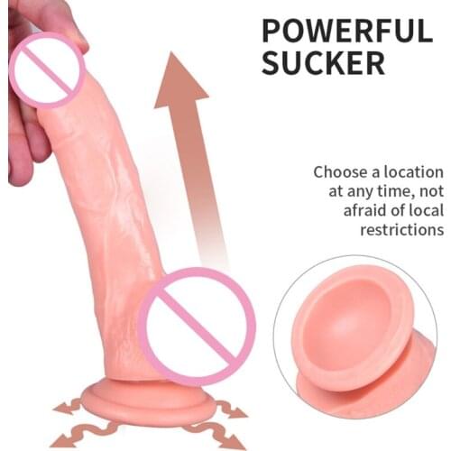 50LF Realistic Dildo with Suction Cup Masturbating Butt Plug Sex Toy for Adult Lesbian Women Couples