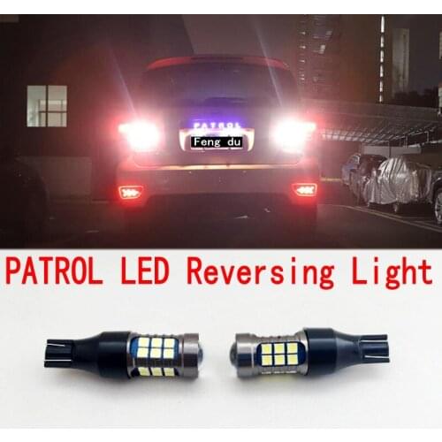 2pcs For 2004-2021 Nissan PATROL Reversing Light Y60 Y61 Y62 High Bright LED Car Auxiliary Bulbs Back wave light W16W T15 Refit