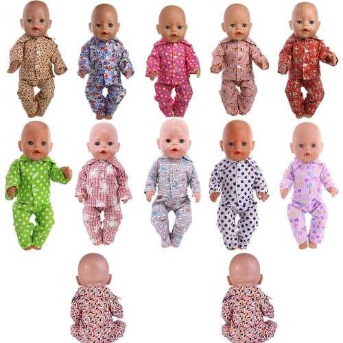 Freeshipping Doll Cartoon Pajamas&Nightgown Fit 18Inch American Baby Born Clothes 43 cm Accessories Our Generation Girl’s gift