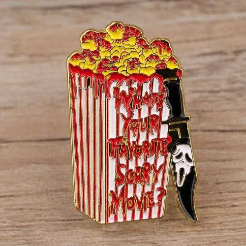 BG1117 Horror Movie Scream Enamel Pin Brooches Cartoon Creative Metal Brooch Pins Denim Hat Badge Collar Jewelry Halloween Gift