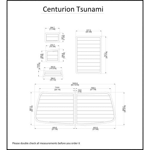 Centurion Tsunami Swim Platform Pads Pad Boat EVA Teak Decking 1/4" 6mm