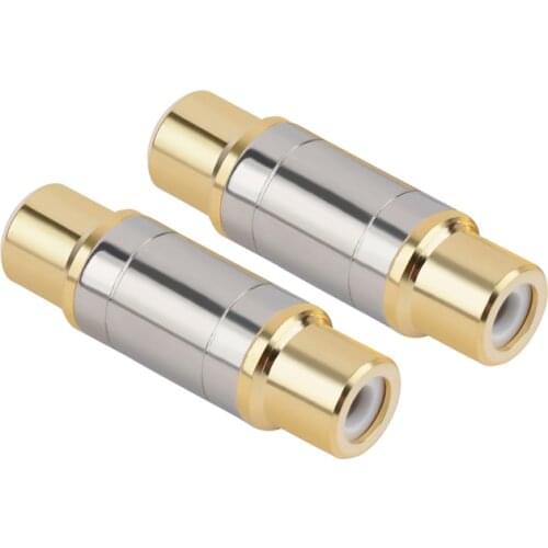 Pure Copper Gold Plated RCA Connector Video Audio RCA Female to Female Adapter