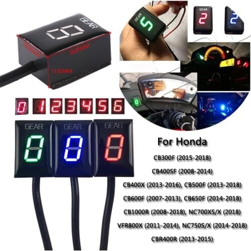 For Honda 6 Speed LED Gear Digital Display Indicator Motorcycle Plastic Light Direct Plug-in Red/Blue/Green CBR1000RR CBR600RR