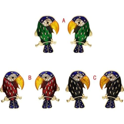 Ethnic Crystal Bird Drop Earrings Parrot Rhinestone Bohamian Big Dangle Statement Earrings for Women Wedding Maxi Jewelry