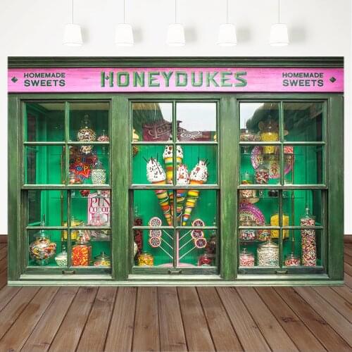 Ice Cream Store Children Birthday Photography Backdrop Homemade Sweets Shop Window Newborn Kids Backgrounds for Photo Studio