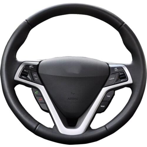 Customized Original DIY Car Steering Wheel Cover For Hyundai Veloster 2011-2018 Fiber Leather Hand Sewing Steering Wheel Braid