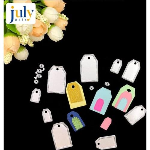 Julyarts 9pcs Label Tags Frame Metal Cutting Dies Set Stencils DIY Scrapbooking Paper Cards Die Cutting Template Crafts